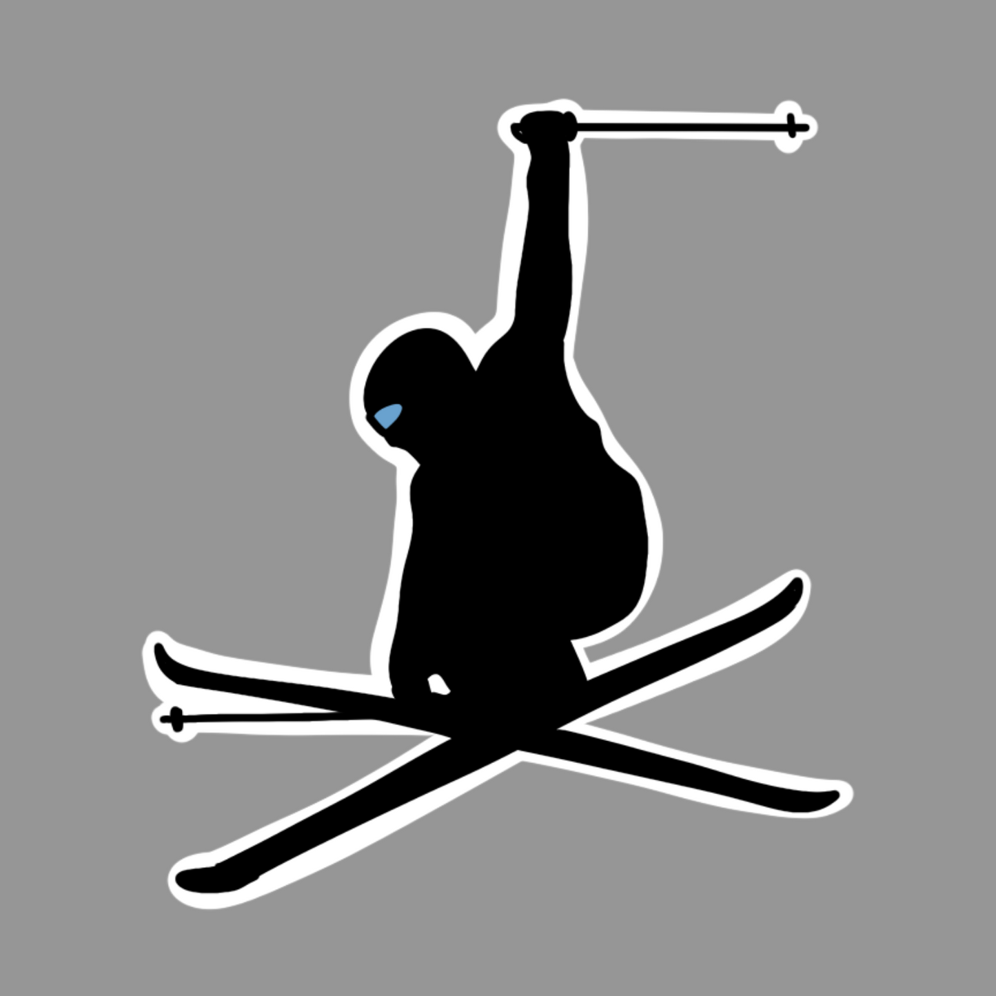 Jumping Crossed Skier