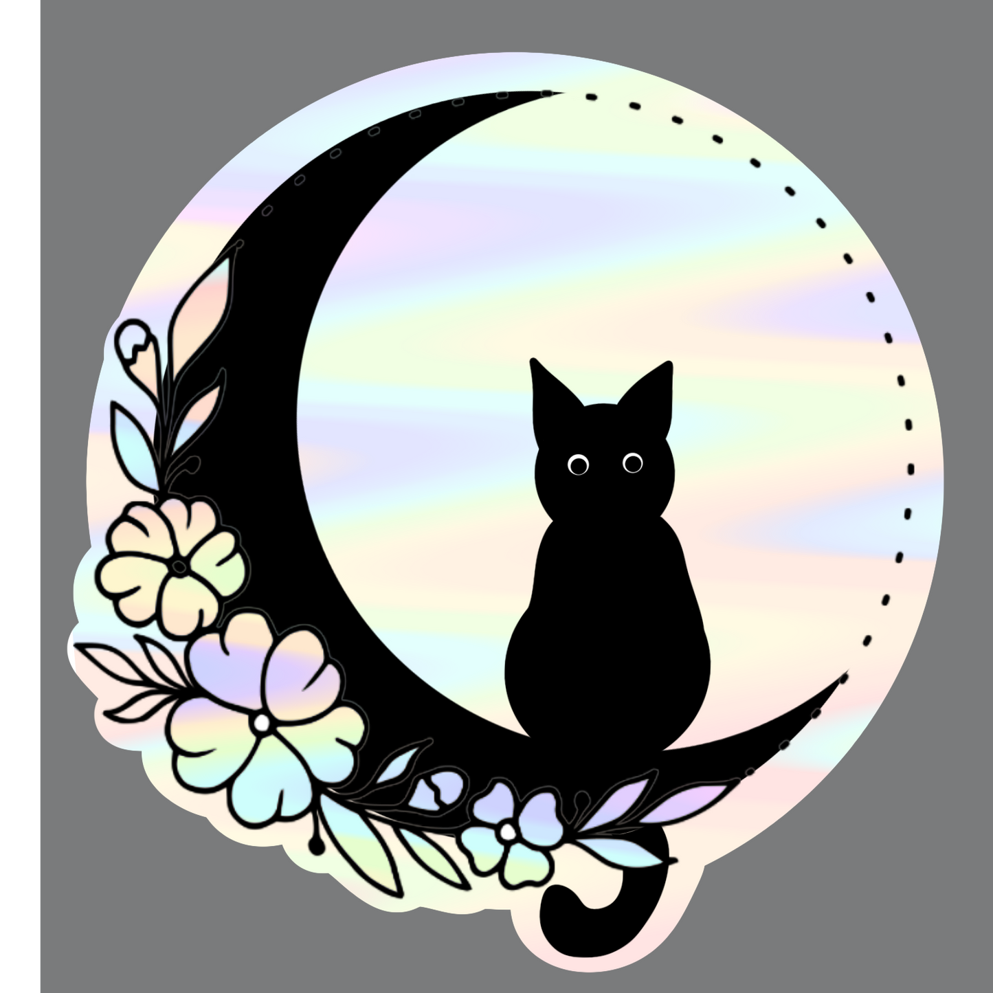 Holographic Black Cat in Moon