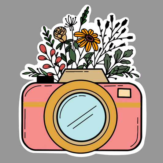 Camera with Flowers